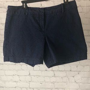 SHORTS - Women's Talbots navy blue eyelet fabric shorts. Size 14 petite